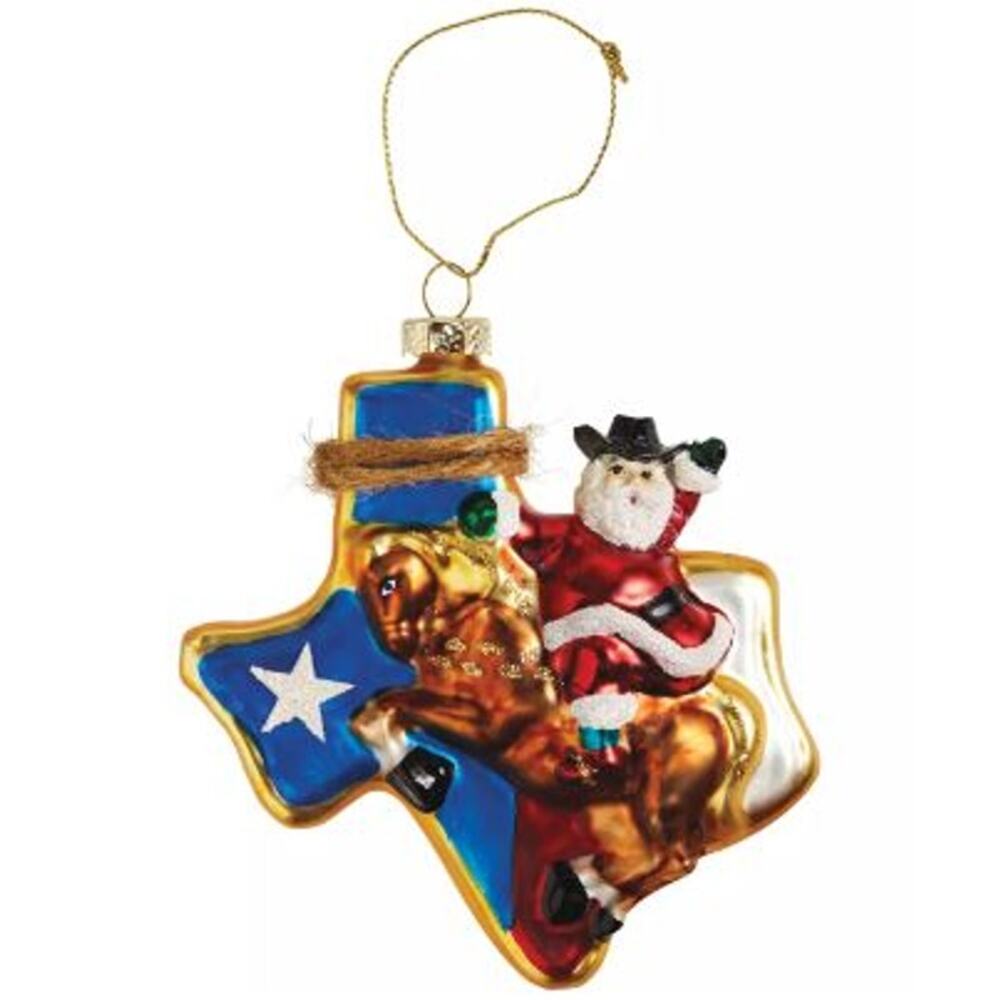 Destination Holiday Texas Cowboy Santa Christmas Ornament